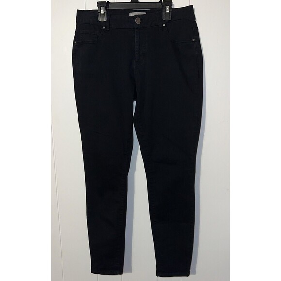 Falls Creek Chino Pants Mid Rise Womens Sz 10 Black - Straight Leg Stretch - Picture 1 of 5